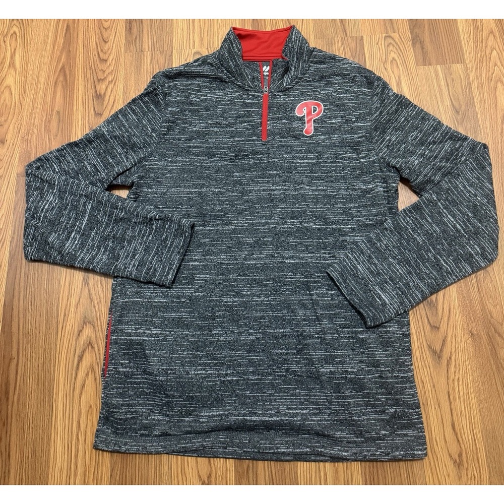 Philadelphia Phillies Majestic Quarter Zip Pullover Mens Medium MLB Baseball